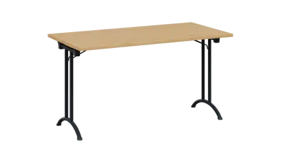 SLA 140 lak skládací jednací stůl 1394x700, deska 25 mm, podnož černý lak, deska javor horský